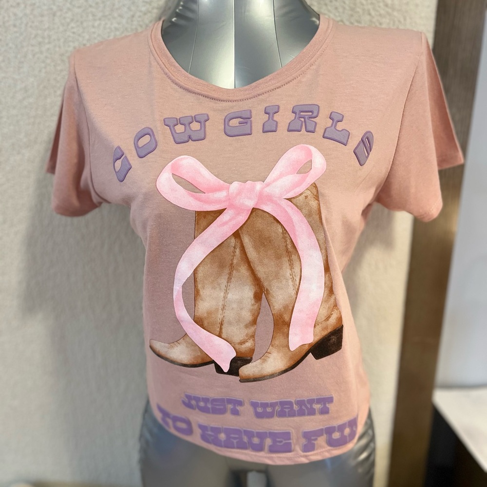 Cowgirl Graphic Tee - Pink
